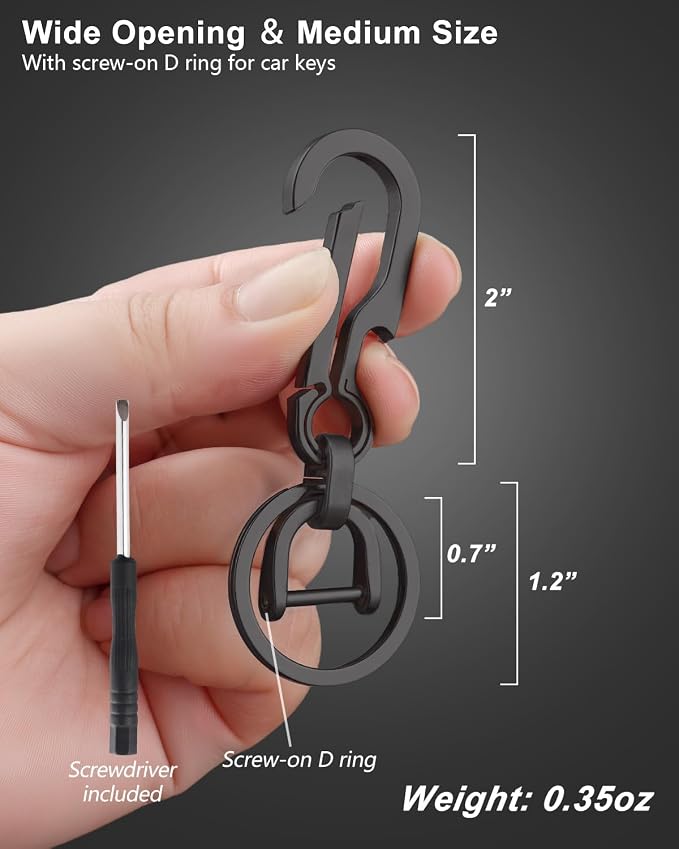 PJYTAC Key Chain Clip Titanium Carabiner Keychain Quick Release Carabiner - Image 3