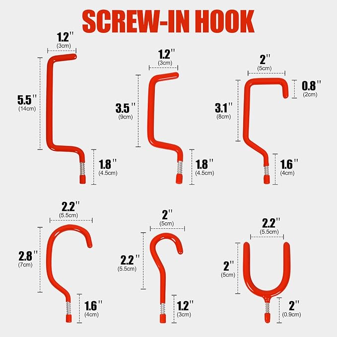 Garage Hooks Heavy Duty, Wall Mounted Steel Tool Hangers - Image 2