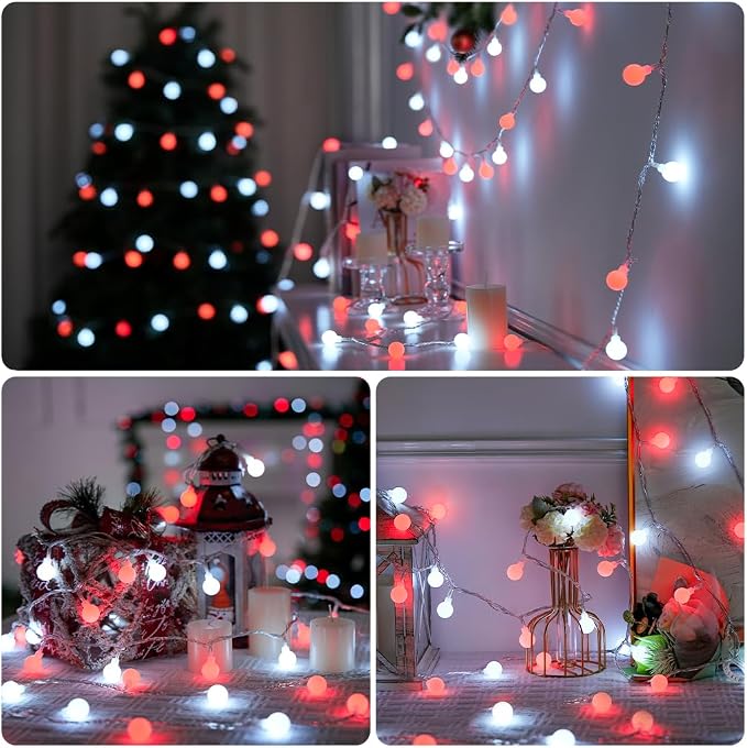 JMEXSUSS Globe String Lights, 100 LED Plug - Image 2