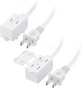 Cable Matters 2-Pack 16 AWG 2 Prong Extension Cord 6 ft, 13A 3-Outlet Extension by CableMatters