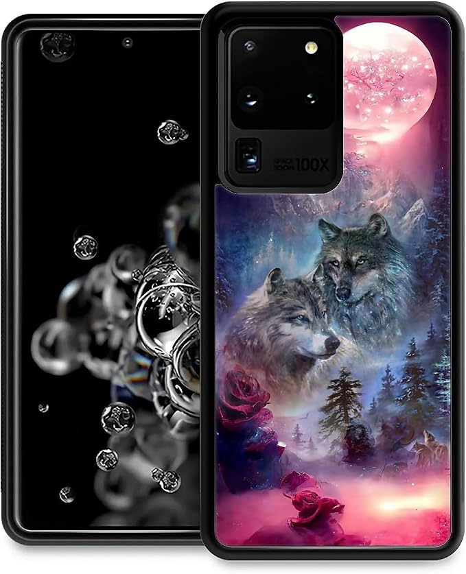 for Samsung Galaxy S20 Ultra Case, Star Two Wolfs Howling Pattern Graphic by FKBRCL4U