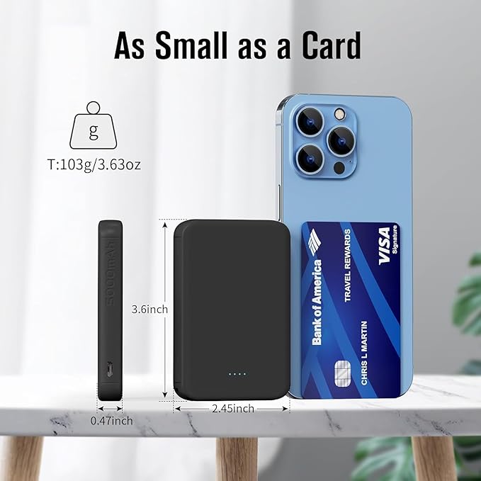 VANYUST S22 Portable Charger, Mini Colorful Power Bank, 5000mAh External - Image 2