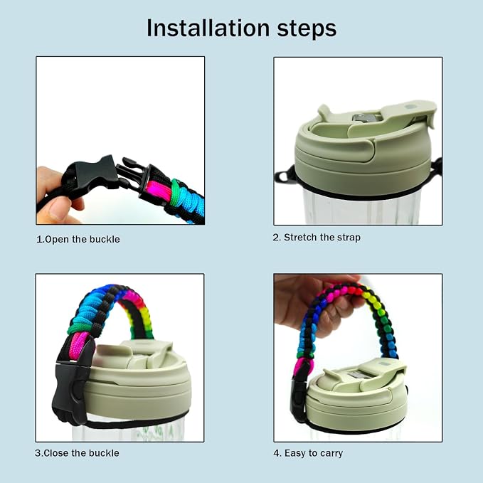 Water Bottle Handle Strap Paracord Handle Strap Cord - Image 5