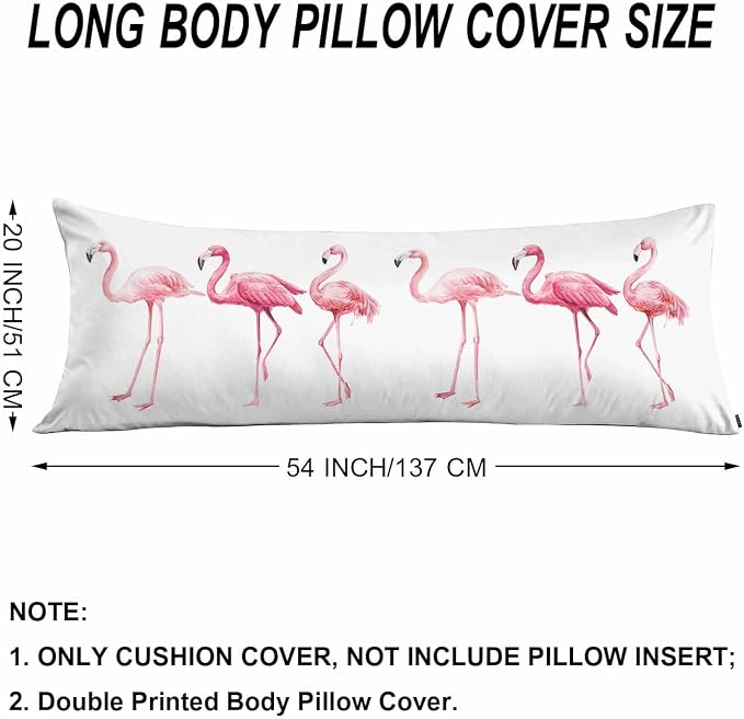 Body Pillowcases with Zipper Flamingo, Cozy Body Pillow Covers Cushion Cover 20 - Image 6
