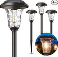 XMCOSY+ Solar Pathway Lights, 4 Pack Metal Solar Lights Outdoor Waterproof by XMcosy