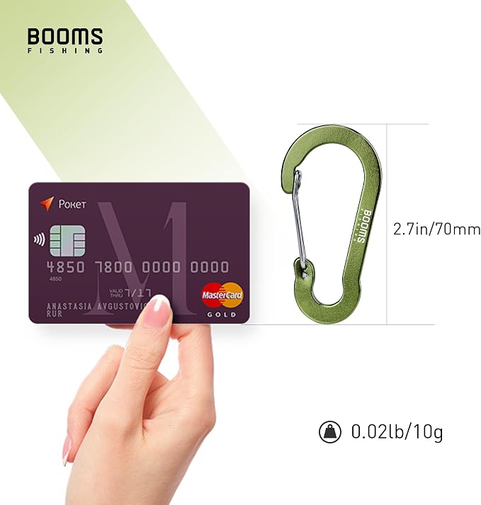 Booms Fishing CC5 Multi-Use Carabiner Clips, 10 Pack 2.7" Small Caribeener Clips - Image 6