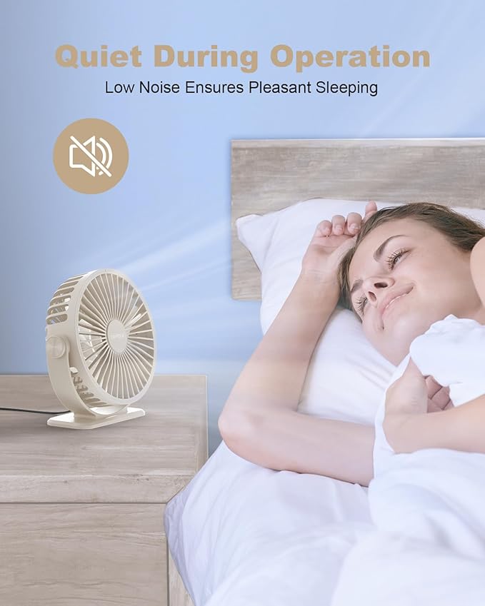 TriPole USB Desk Fan Small Portable Personal Fan, 3 Speeds Adjustable Strong - Image 3