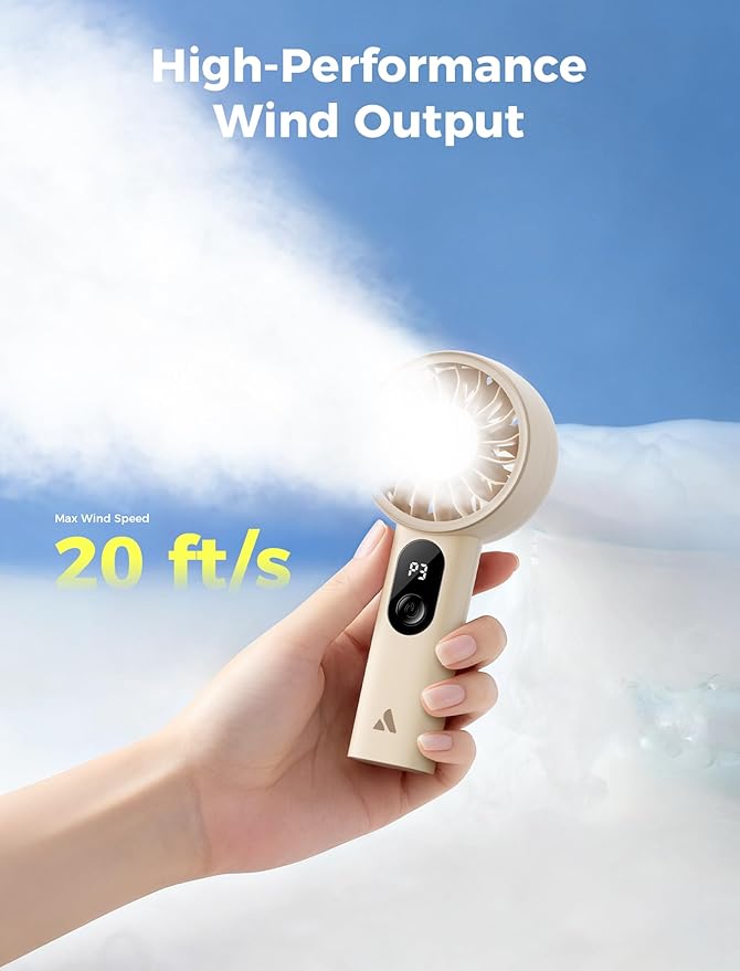Aecooly Mighty Portable Fan, Powerful Handheld Fan, USB Rechargeable, Mini - Image 3
