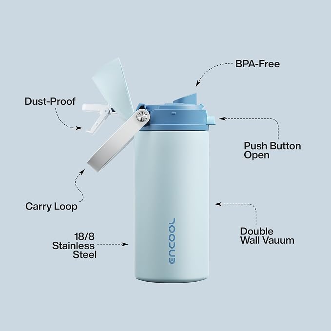 Insulated Water Bottle with Straw - Image 4