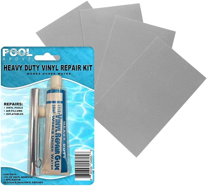 Heavy Duty Vinyl Repair Patch Kit | Vinyl Cement Adhesive Glue and Colored by PoolAbove