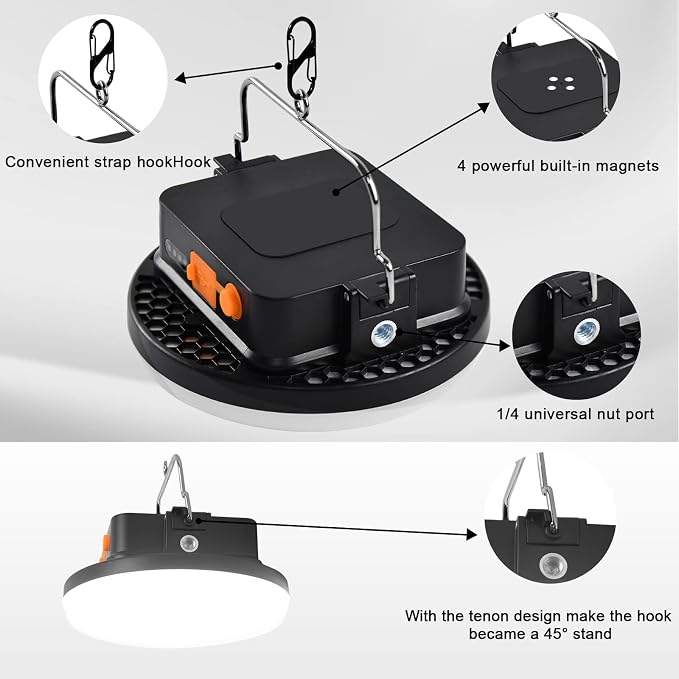 IODOO 10000mAh 30W Rechargeable Camping Light - Image 3
