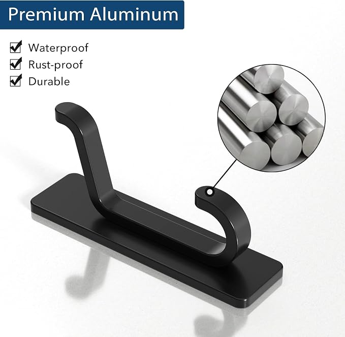 pickpiff Wall Hooks for Coat and Towel: 13LB Strong Adhesive Door Hanger Stick - Image 7