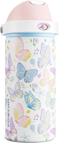 POWCAN 18 oz Insulated Water Bottle: 2-in-1 Push-Button Spout & Quick-Flip by POWCAN