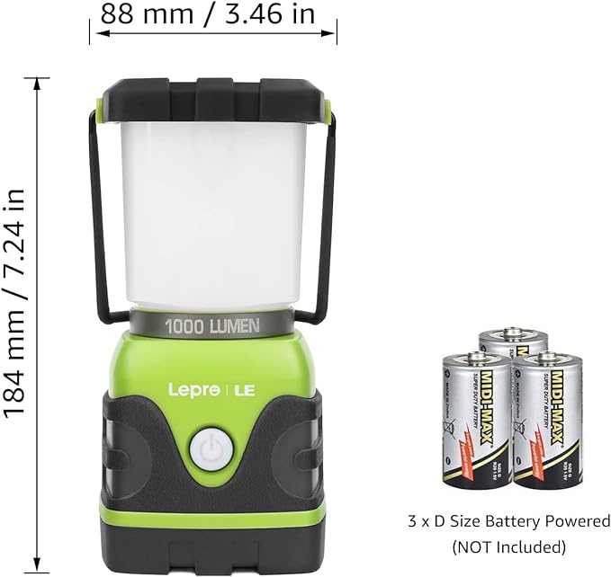 LE 1000LM Battery Powered LED Camping Lantern, Waterproof Tent Light - Image 2