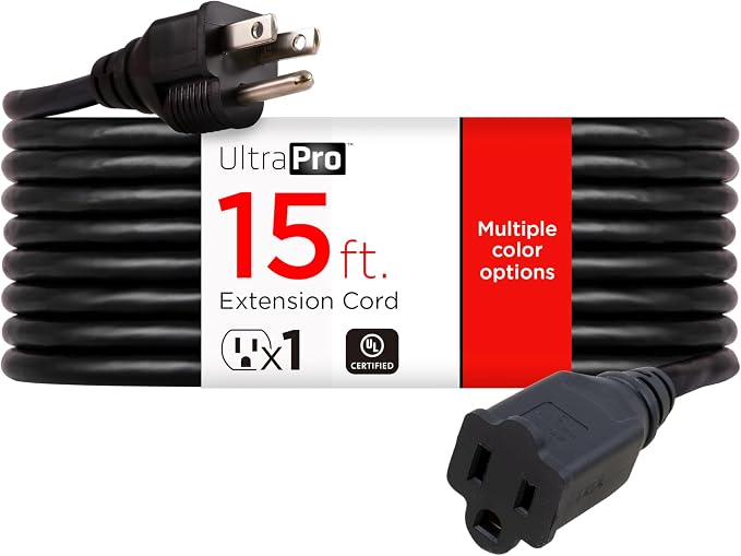 UltraPro Outdoor Extension Cord, 15 Ft, Heavy Duty Extension Cord, Double by UltraPro