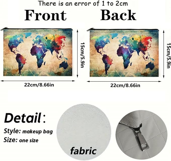 Trendy World Map Canvas Pouch - Image 5