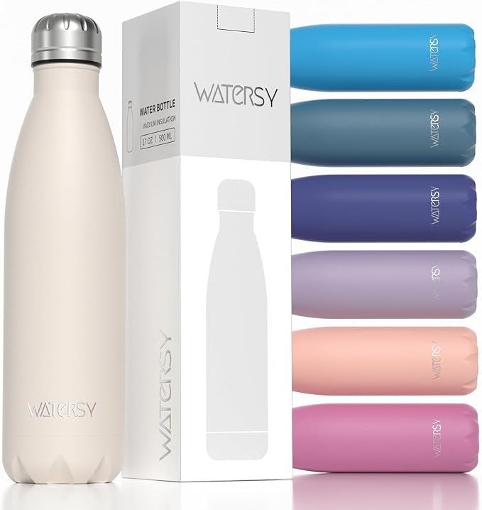 WATERSY Stainless Steel water bottles, 17oz/500ml Insulated Water Bottles by Watersy