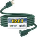 12ft Outdoor Extension Cord for Christmas Decorations- 16/3 Heavy Duty SJTW by Zorky