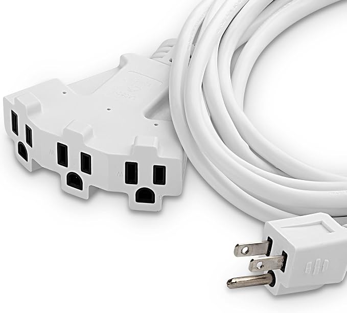 Holiday Lighting Outlet 15-Foot White Extension Cord, 3-Prong Indoor & Outdoor - Image 2