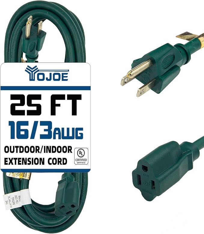 YOJOE Indoor Outdoor Extension Cord, 3 Prong 13A Weatherproof Power Cord by YOJOE