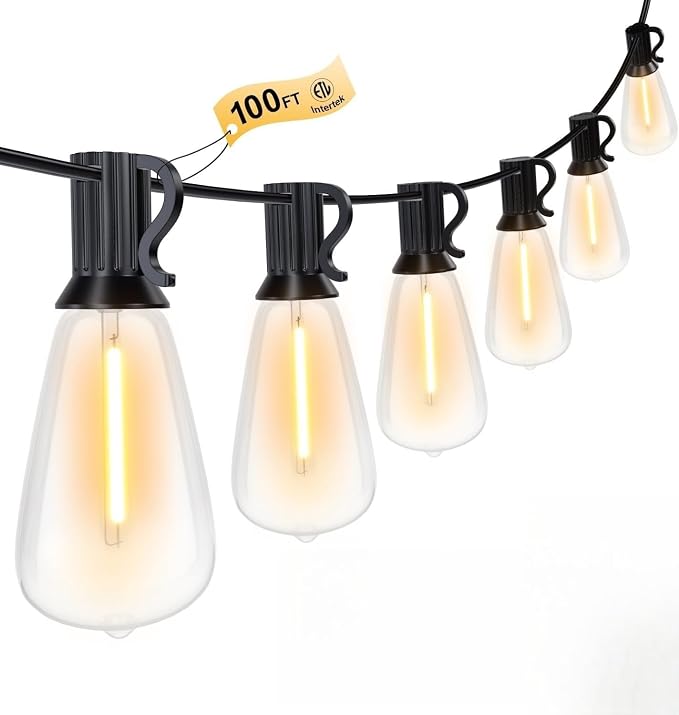 100FT Outdoor String Lights, Waterproof Patio Lights by Outdoorlights
