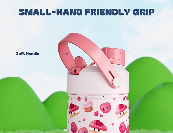12 oz Insulated Water Bottle for Kids: 2-in-1 Straw Spout Lid, Spill-proof - Image 7