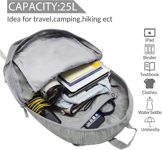 ZOMAKE 25L Ultra Lightweight Packable Backpack, Foldable Hiking Backpacks Water - Image 3