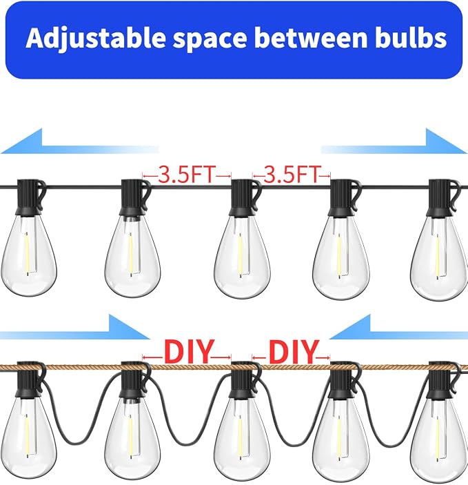 luckystyle 30FT LED Outdoor String Lights - Image 3