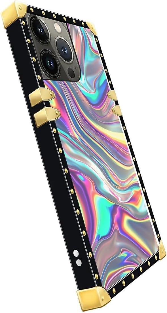 Compatible with iPhone 14 Pro Case, Holographic Abstract Iridescent Textures - Image 4