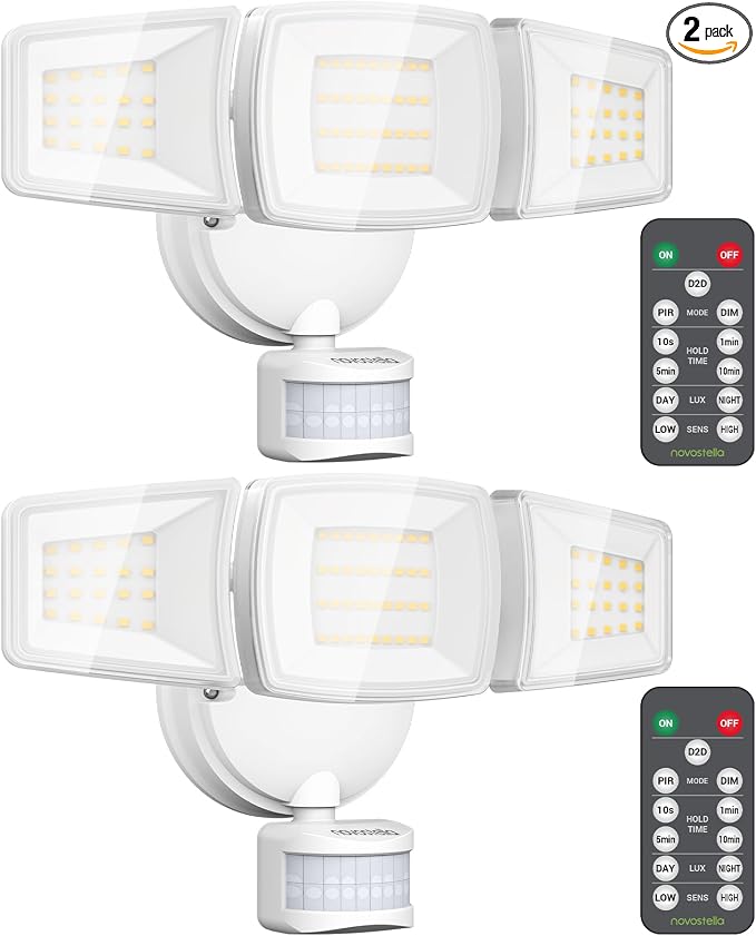 NOVOSTELLA Security Lights Motion Sensor Outdoor, Dusk to Dawn 45W 5000lm 5000K by novostella
