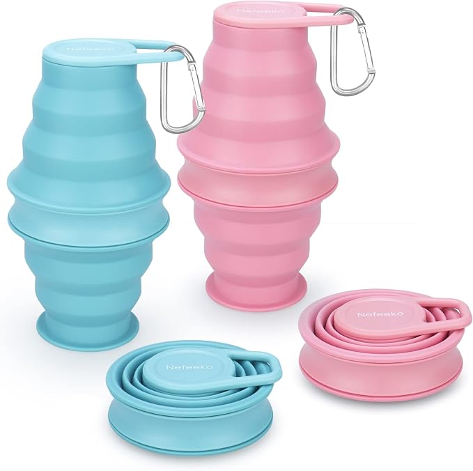 Nefeeko Collapsible Water Bottle, 17oz Reuseable BPA Free Silicone Foldable by Nefeeko