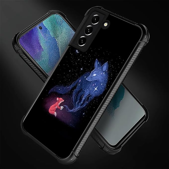 for Samsung Galaxy S22 Plus Case, Galaxy Fox Wolf Pattern Graphic Design Girl - Image 5