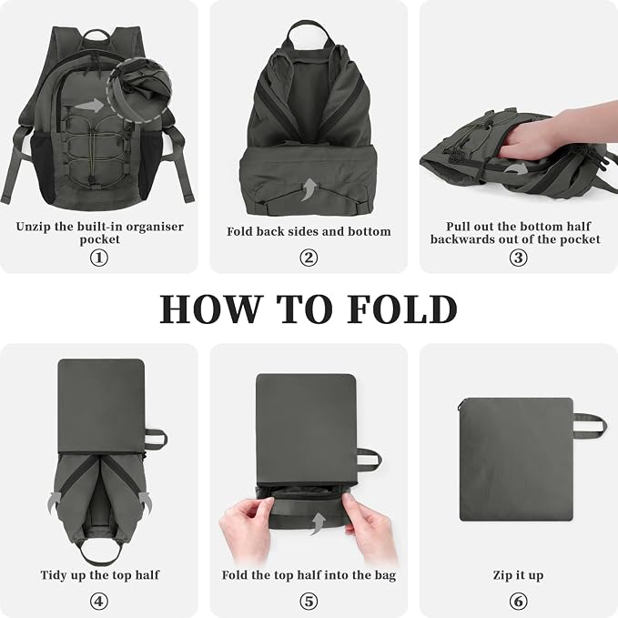 ZOMFELT Hiking Backpack for Women Men, 15L Lightweight Packable Backpacks for - Image 7