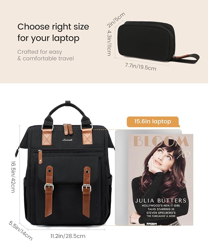 LOVEVOOK Laptop Backpack for Women, Teacher Nurse Work Laptop Bag, Waterproof - Image 8