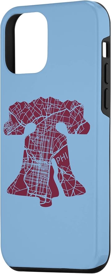 Philadelphia Street Map Liberty Bell Vintage Maroon Philly Case - Image 2