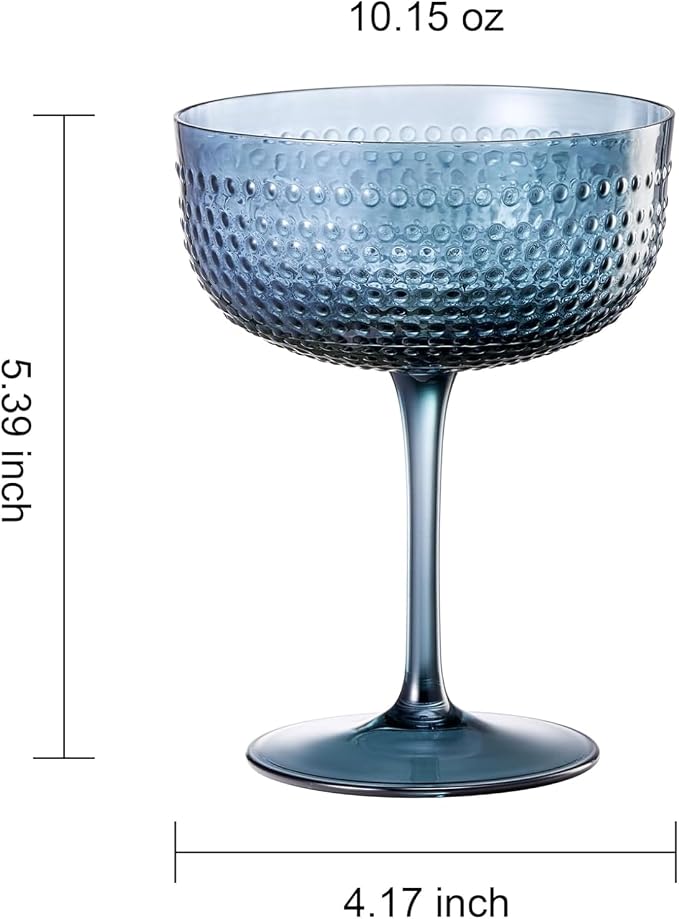 Khen Muted Hobnail Coupes Vintage Textured Pastel Style Cocktail Martini - Image 9