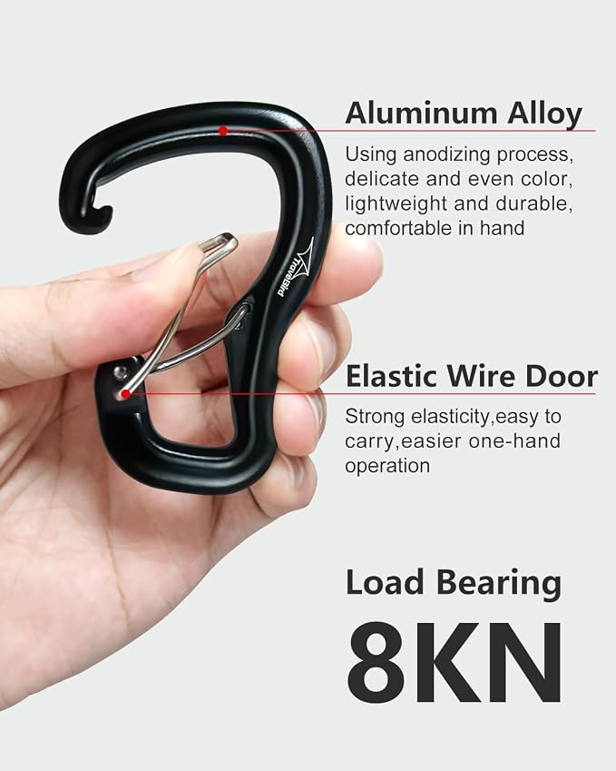 Heavy Duty Carabiner Clip Hook 8KN, - Image 3