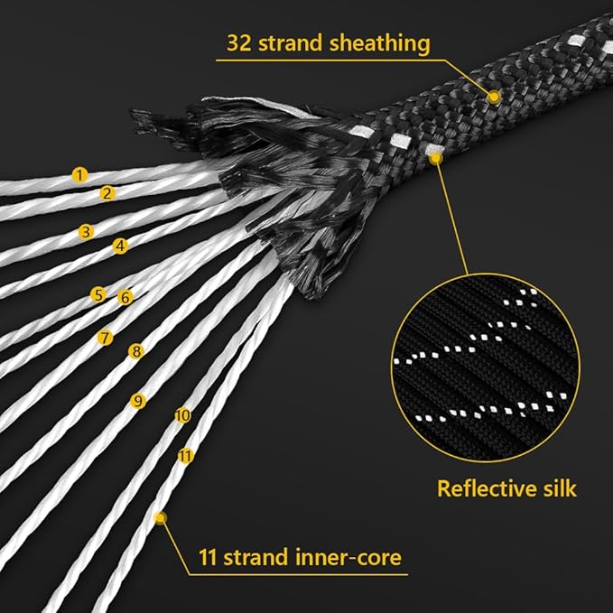 750Ib Reflective Paracord Rope, 4mm 11 Strand Parachute Spool Cord - Image 4