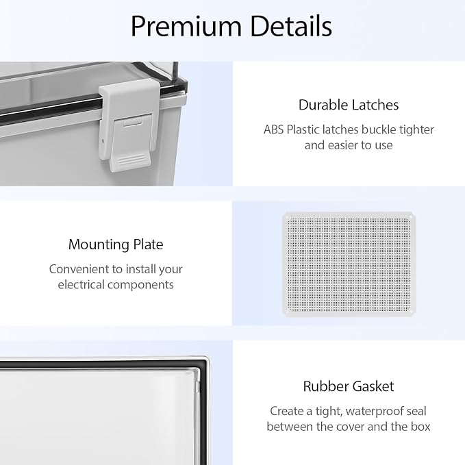 Electrical Box IP65 Waterproof ABS Plastic Enclosure Outdoor and Indoor Project - Image 4