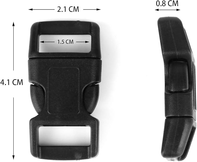 5/8" Black Plastic Side Release Buckle Curved Quick Release - Image 2