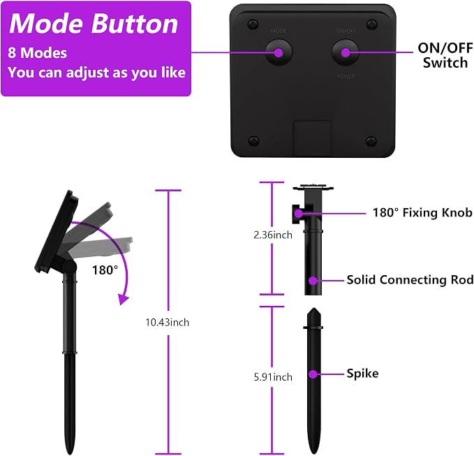 Selarlyt 2-Pack 200 LED Solar Fairy Lights Outdoor, Upgraded Oversize Lamp - Image 4