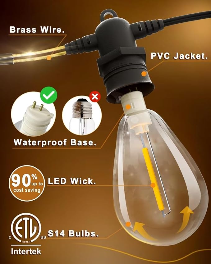 100FT LED Outdoor String Lights - Image 3