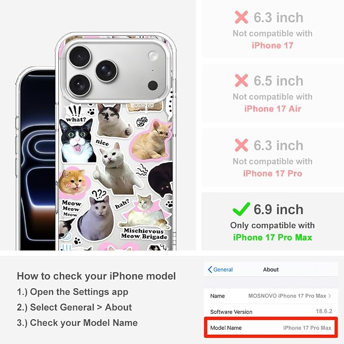MOSNOVO for iPhone 17 Pro Max Case | Military Grade 6.6ft Drop Tested | Camera - Image 2