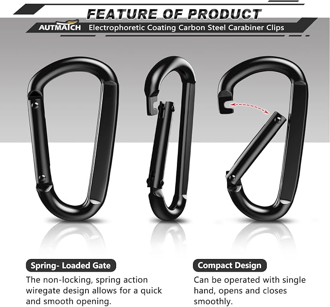 AUTMATCH Carabiner Clips, 4 Pack - Image 2