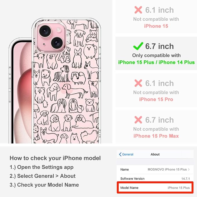 MOSNOVO Case for iPhone 15 Plus/iPhone 14 Plus - Image 2