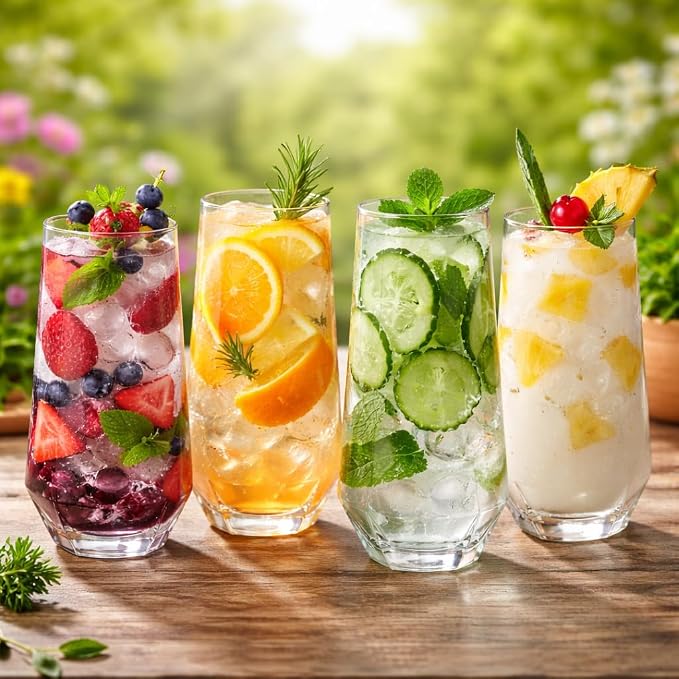 Oojami 48 Pack Diamond Clear Unbreakable Stemless Plastic Glasses 24 9oz - Image 3