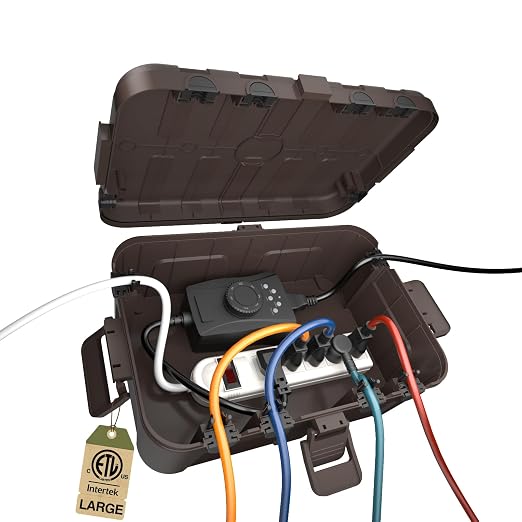 Flemoon Outdoor Electrical Box Waterproof, IP54 Waterproof Extension Cord Cover by FLEMOON