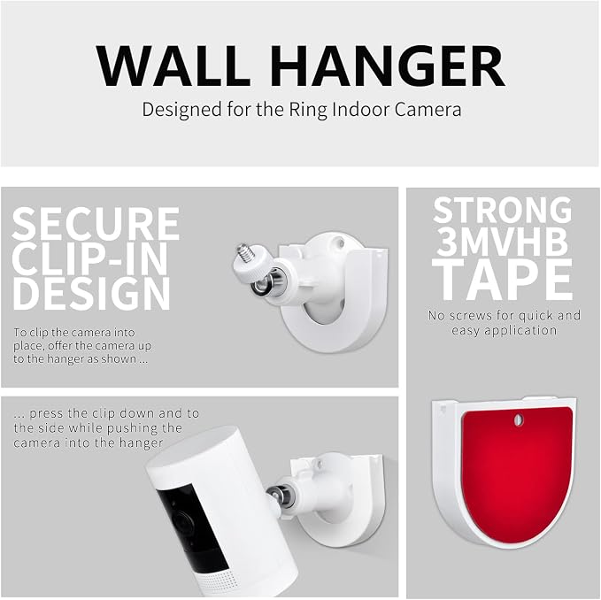 2pack Strong Adhesive Wall Mount +Adjustable Indoor/Outdoor Security Wall Mount - Image 4