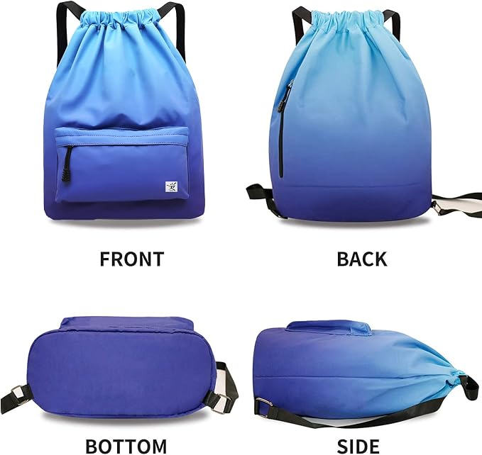 Waterproof Drawstring Bag, Gym Bag Sackpack Sports Beach Backpack - Image 2
