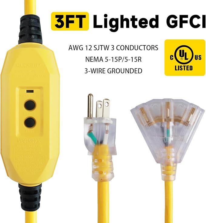 EP 3 Ft Lighted GFCI Extension Cord - Image 7